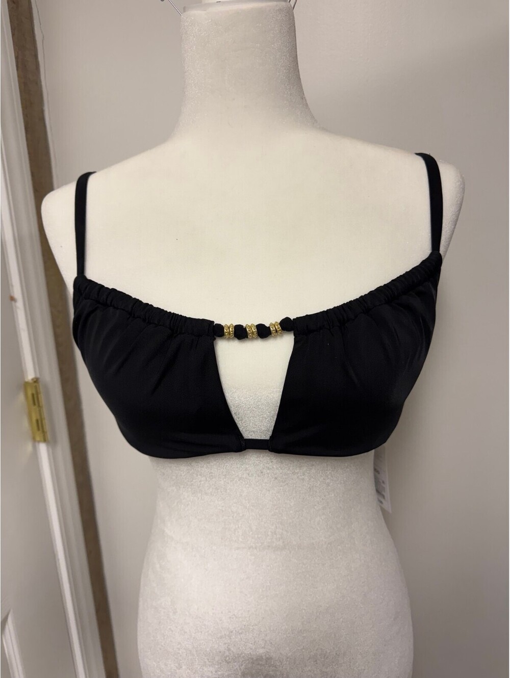 Shade & Shore Black Bikini Top with Removable Pads Size 32C
